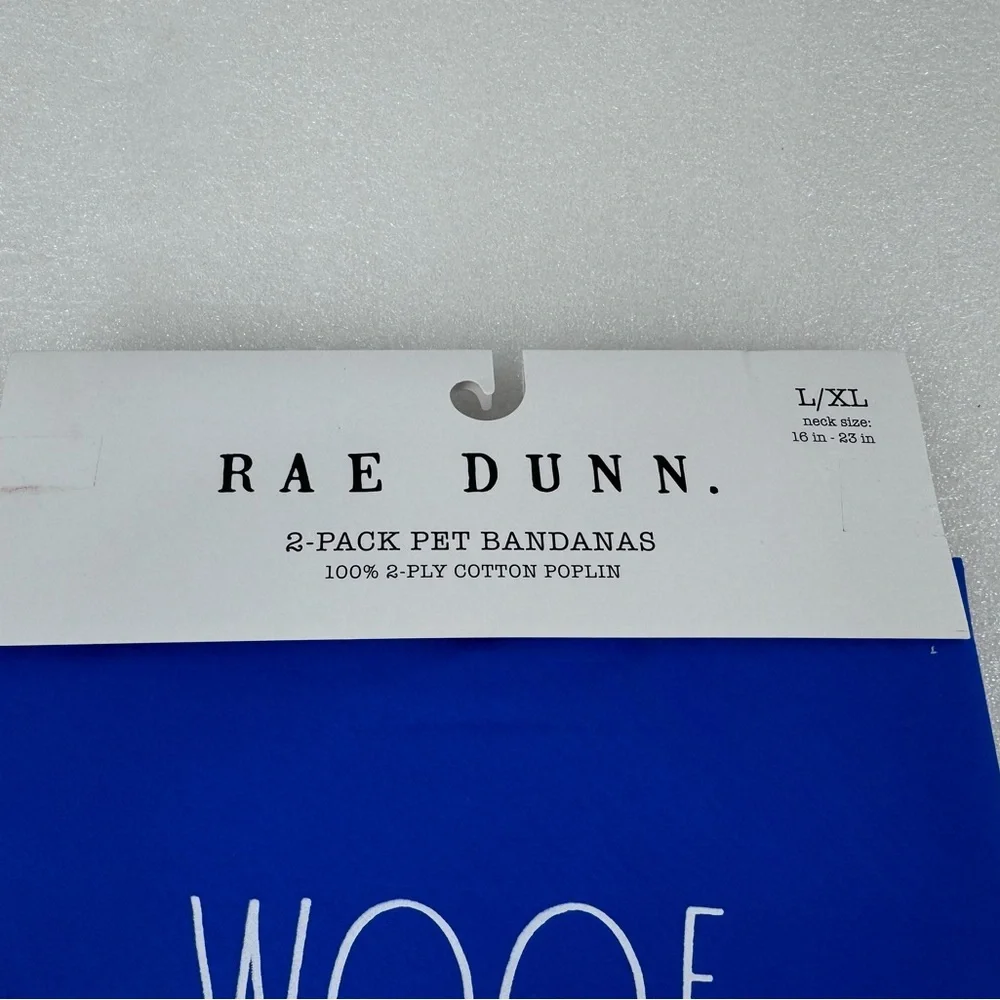 2 Pack Size L XL Rae Dunn Good Boy Bandanas Pet Scarf Dog Cat 100% Cotton